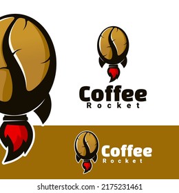 logo coffee rocket art illustration