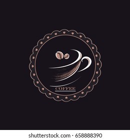 Logo for coffee, coffee shop. An abstract element for the design of cafes, menus. restaurant.