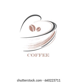 Logo for coffee, coffee shop. An abstract element for the design of cafes, menus. restaurant.
