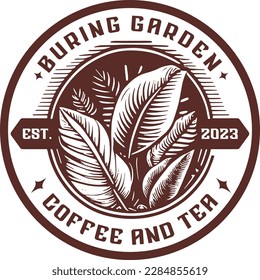 logo para una cafetería o parque culinario que vende varias bebidas de café procesadas y té con adorno elegante