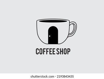 logo coffee shop with flat style