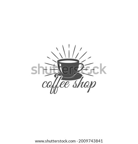 logo for coffee shop or coffee product with cup of coffee illustration