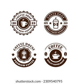 Logo coffee shop retro template collection design