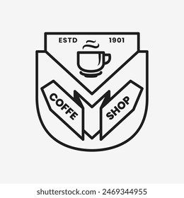 Logo for coffee shop in white background