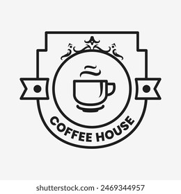 Logo for coffee shop in white background