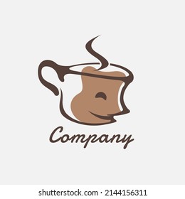 Logo Coffee Smiley Face Vintage