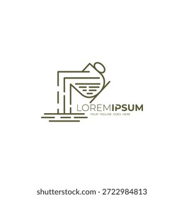 Logo de café derramándose en una taza en un café, logotipos de estilo de línea