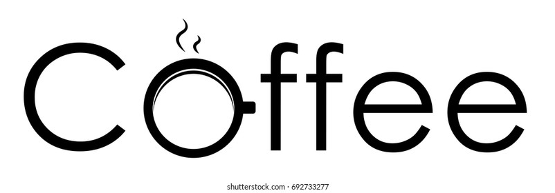 logo coffee text background graphic design vector illustrations