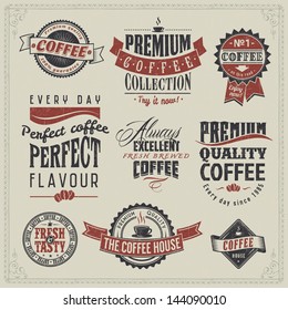 logo coffee vintage cafe banner shop vector brand label set set of aged retro coffee badges and mark logo coffee vintage cafe banner shop vector brand label set classic machine edge sign ornate cup cl