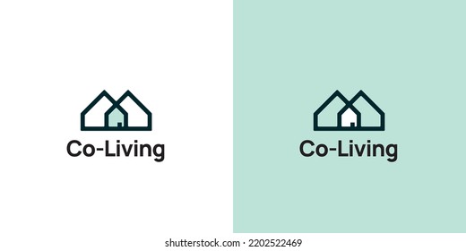 Logo for co-living. Co-living space, collaboration. Vector illustration.