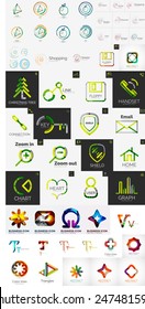 Logo collection, abstract geometric business icon set, company branding identity designe lements