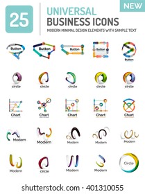Logo collection, abstract geometric business icon set