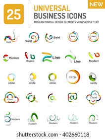 Logo collection, abstract geometric business icon set