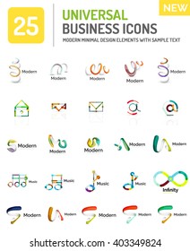 Logo collection, abstract geometric business icon set