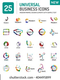 Logo collection, abstract geometric business icon set