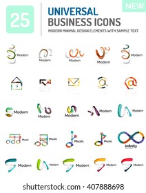 Logo collection, abstract geometric business icon set