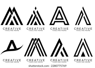 colección de logotipos, letra abstracta Diseño del logotipo A. iconos para negocios de lujo, elegante, sencillo.