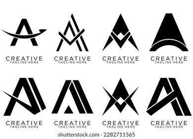 Logo-Sammlung, Abstrakter Brief Ein Logo-Design. Icons für Geschäfte von Luxus, Eleganz, einfach.