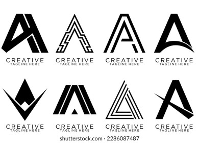 Logo-Sammlung, Abstrakter Brief Ein Logo-Design. Icons für Geschäfte von Luxus, Eleganz, einfach.