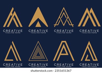 A logo collection, Abstract letter A logo design. icons for business of luxury, elegant, simple