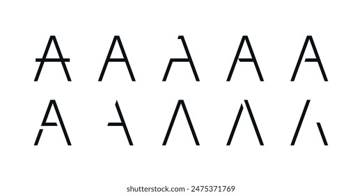 Logo collection, abstract letter A logo design. Icons for business of minimalist, elegant, simple. Premium Vector
