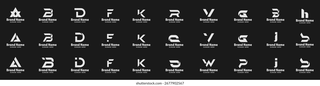 Logo-Sammlung, Abstrakte Buchstaben Logo-Design. Symbole für das Geschäft von Luxus, elegant, einfach. Vektorgrafik