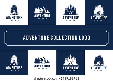 logo colección de aventura , bosque natural , camping, logo inspiración.