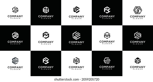 Colección de logotipos de las plantillas de diseño del logotipo del monograma a-z.
