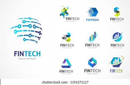 Logo Collection - Fintech, Blockchain, Technology, Biotechnology, Tech Icons And Symbols