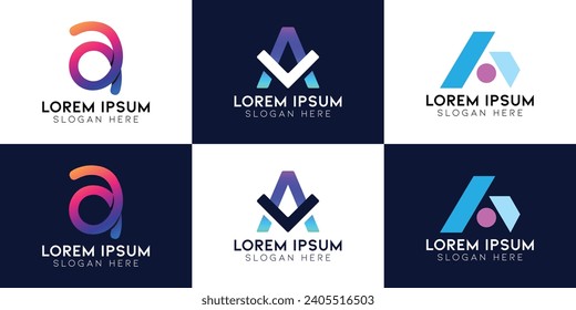 Logo Collection Letter A, Set of A letter logo designs vector business logo design