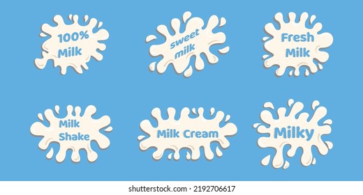 logo collection for milk from milk splash, milk drip and real milk