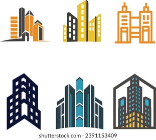 Paquete de colección de logotipos de edificios de arquitectura
