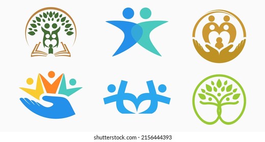 Logo Collection For People Creative Template. Community And Family Logo Element.