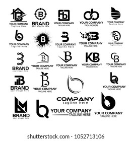 logo collections B. Logo Design Template. Initials logo set