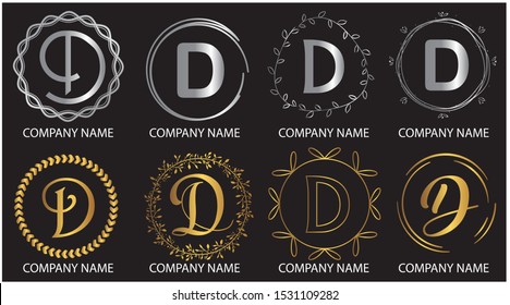 logo collections D. Logo Design Template. Initials logo set