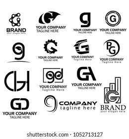 logo collections G. Logo Design Template. Initials logo set