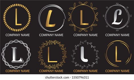 logo collections L. Logo Design Template. Initials logo set