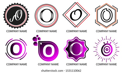 logo collections O. Logo Design Template. Initials logo set