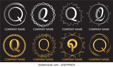 logo collections Q. Logo Design Template. Initials logo set