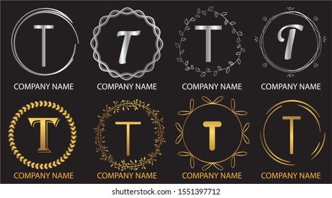 logo collections T. Logo Design Template. Initials logo set