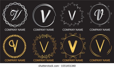 logo collections V. Logo Design Template. Initials logo set