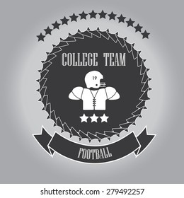 logo for the college football team on a gray background