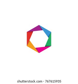 logo of color hexagon vector illustration