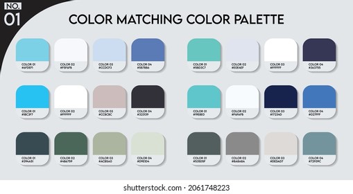 Logo Color matching color palette - 01 , Fashion Trend Color guide palette, An example of a color palette vector. Forecast of the future .HAX code palette for fashion designers, fashion business