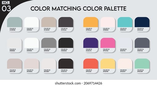 Logo Color matching color palette - 03 , Fashion Trend Color guide palette, An example of a color palette vector. Forecast of the future .HAX code palette for fashion designers, fashion business
