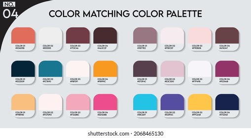 Logo Color matching color palette - 04 , Fashion Trend Color guide palette, An example of a color palette vector. Forecast of the future .HAX code palette for fashion designers, fashion business
