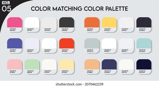 Logo Color matching color palette - 05 , Fashion Trend Color guide palette, An example of a color palette vector. Forecast of the future .HAX code palette for fashion designers, fashion business