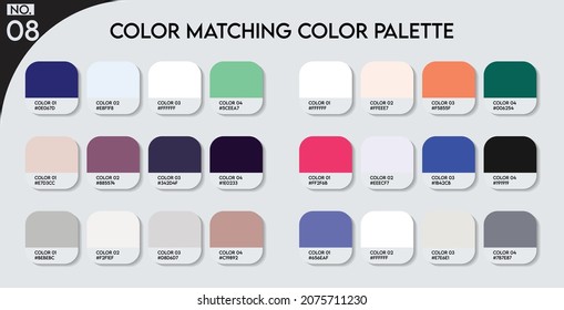 Logo Color matching color palette - 08 , Fashion Trend Color guide palette, An example of a color palette vector. Forecast of the future .HAX code palette for fashion designers, fashion business