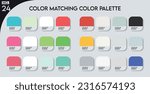 Logo Color matching color palette - 24 , Fashion Trend Color guide palette, An example of a color palette vector. Forecast of the future .HAX code palette for fashion designers, fashion business