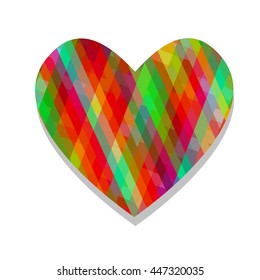 Logo color mosaic heart. Vector